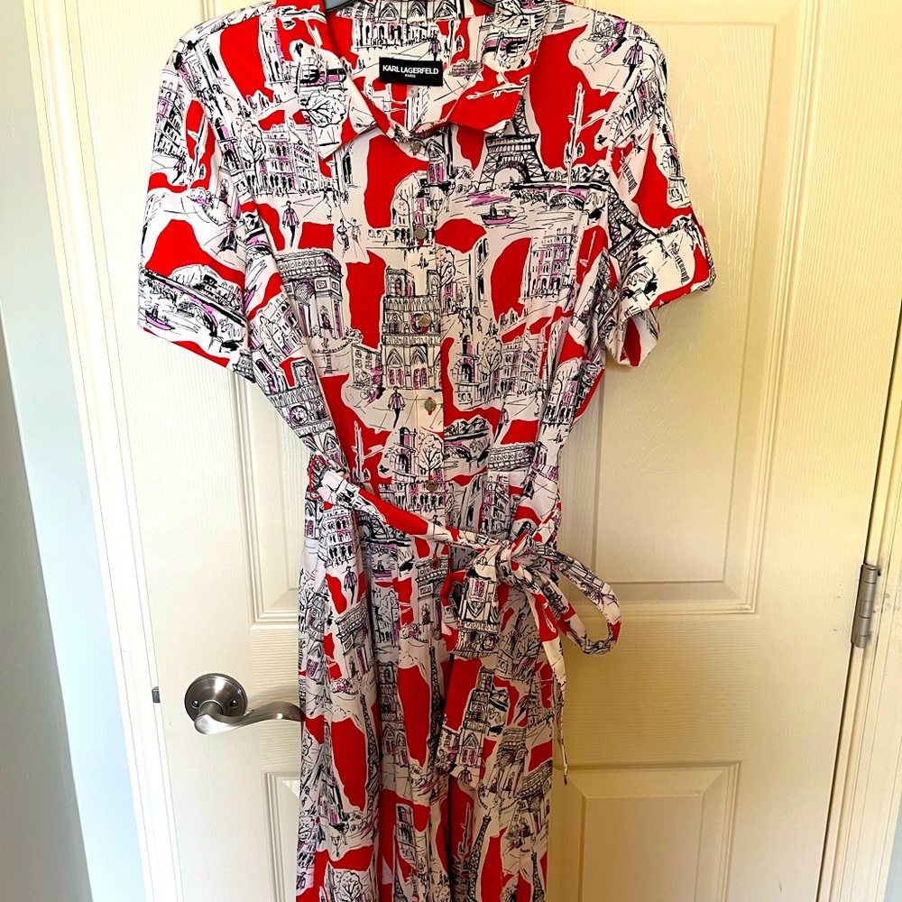 KARL LAGERFELD PARIS women’s shirt dress.  Size 12.